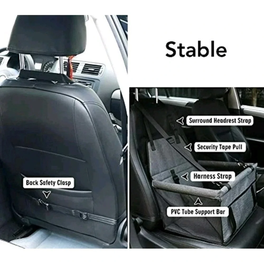 Pet Car Booster Seat for Dog Cat Portable and Breathable Bag with Seat Belt Dog
